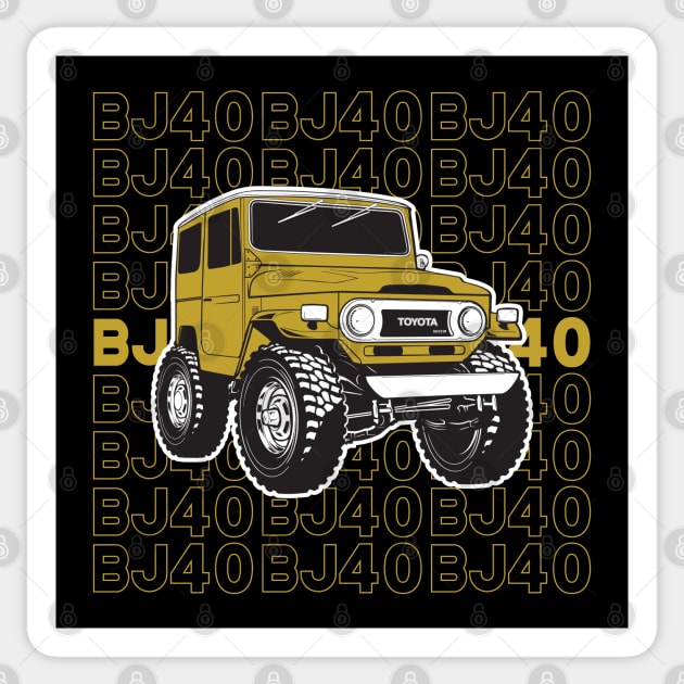 BJ40 Stacked in Harvest Gold Sticker by Bulloch Speed Shop